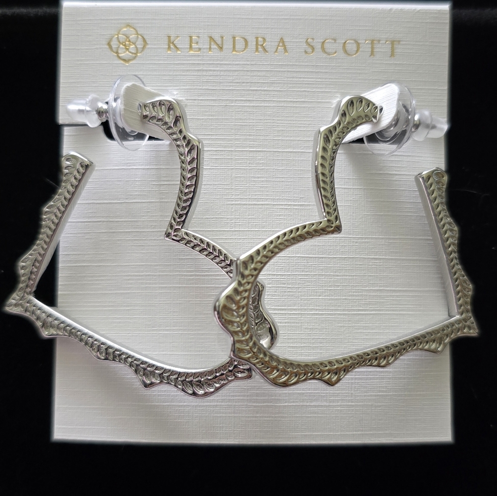 Kendra Scott Sophee Heart Hoop Earrings-Silver